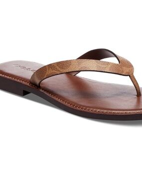 Coach Women’s Brianna Flip Flop Sandals in Brown Coated Canvas 11 M